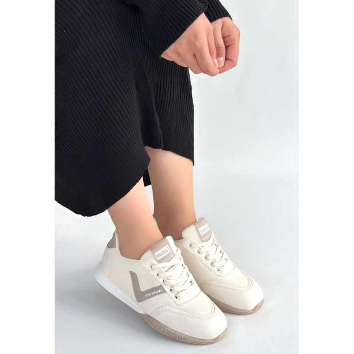 Jowen Bej Cilt Vizon Detaylı Bağcıklı Spor Ayakkabı