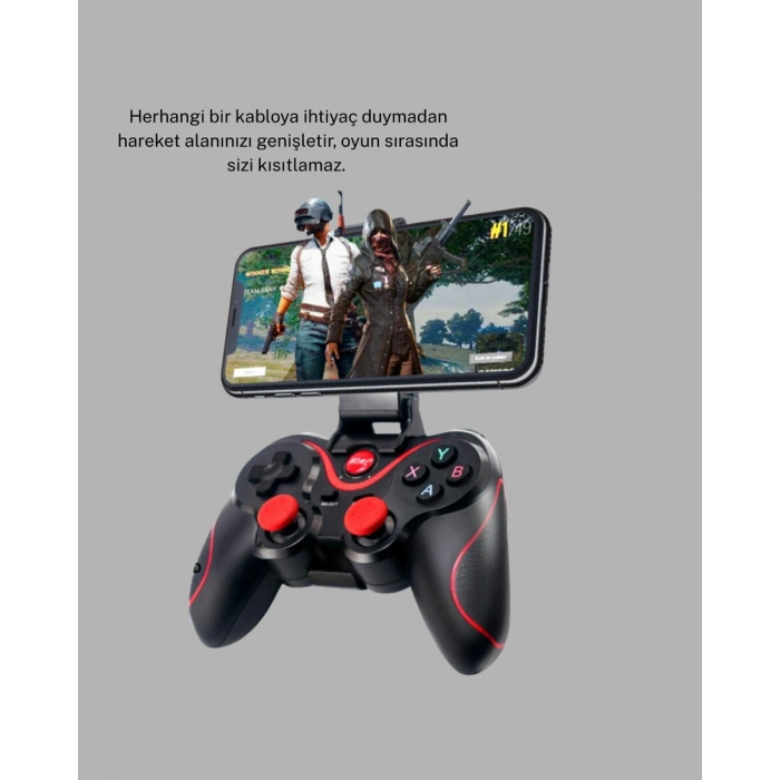 Kablosuz Bluetooth Oyun Kolu Mobil TV PC Uyumlu Ergonomik Tasarım