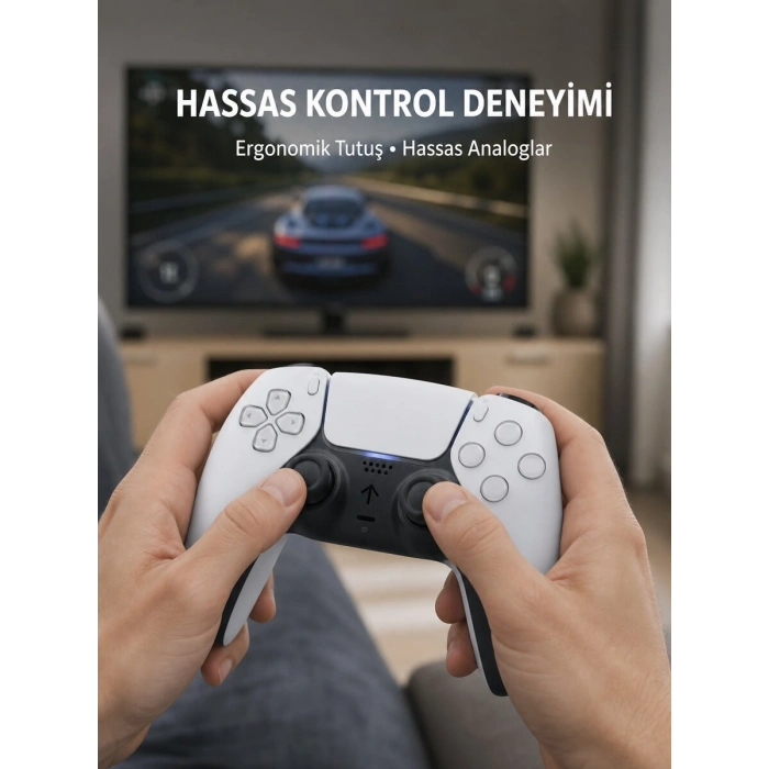 Kablosuz PS5 Oyun Kumandası Hızlı Tepki ve Ergonomik Tutuş Yeni Nesil