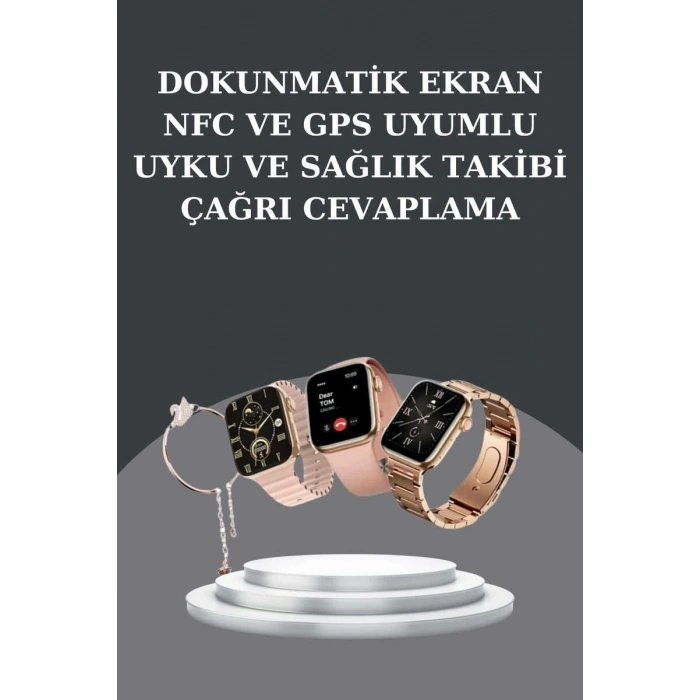 Kadınlara Özel Bileklik Hediyeli Akıllı Saat ve Dijital Göstergeli ANC Özellikli Bluetooth Kulaklık