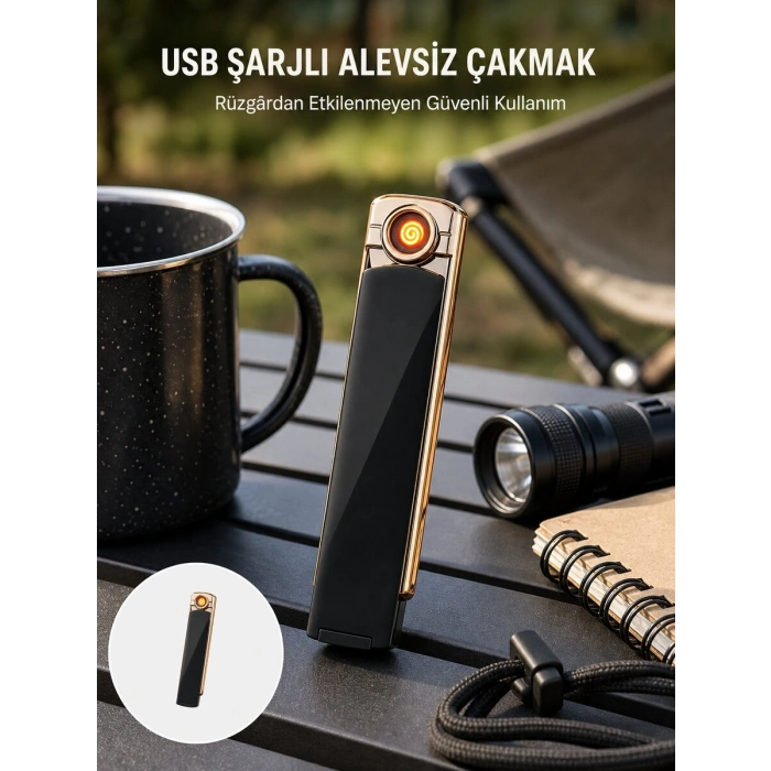 Kamp ve Dış Mekanlara Uygun Elektronik Çakmak – Güçlü Batarya, Çevre Dostu Yeni Nesil