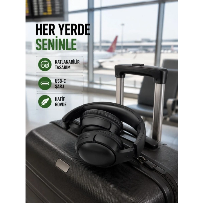Katlanabilir Usb-c Şarjlı Bluetooth Kulaklık