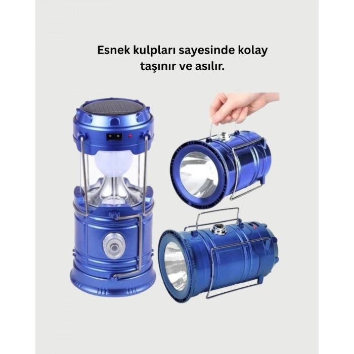 Katlanabilir USB Çıkışlı Kamp Feneri – Şarj Edilebilir, Dayanıklı ve Çok Fonksiyonlu