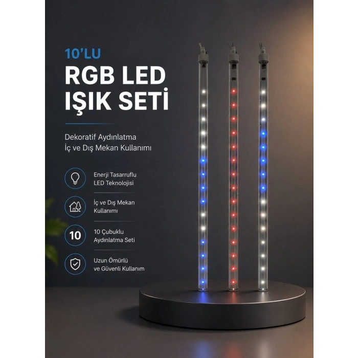 Kayan Yıldız Efektli RGB LED Işık Seti İç ve Dış Mekan Kullanımı