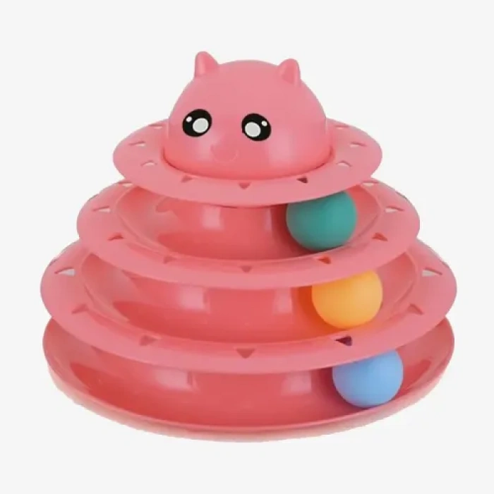 HERŞEYTREND Kedi Başlıklı 3 Katlı Kedi Oyuncağı