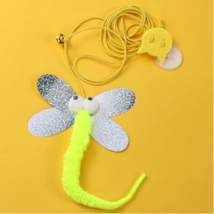 HERŞEYTREND Kelebek Model Elastik Kendinden Yapışkanlı Kedi Oyun Oltası