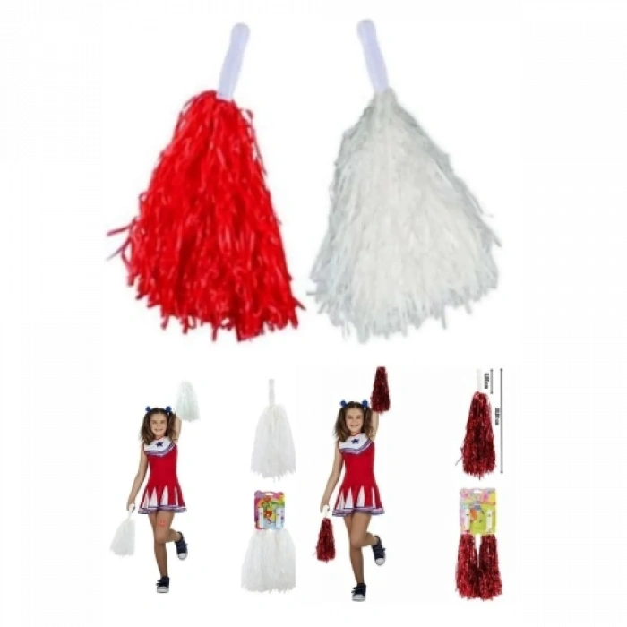 HERŞEYTREND KIRMIZI BEYAZ GÖSTERİ PONPONU