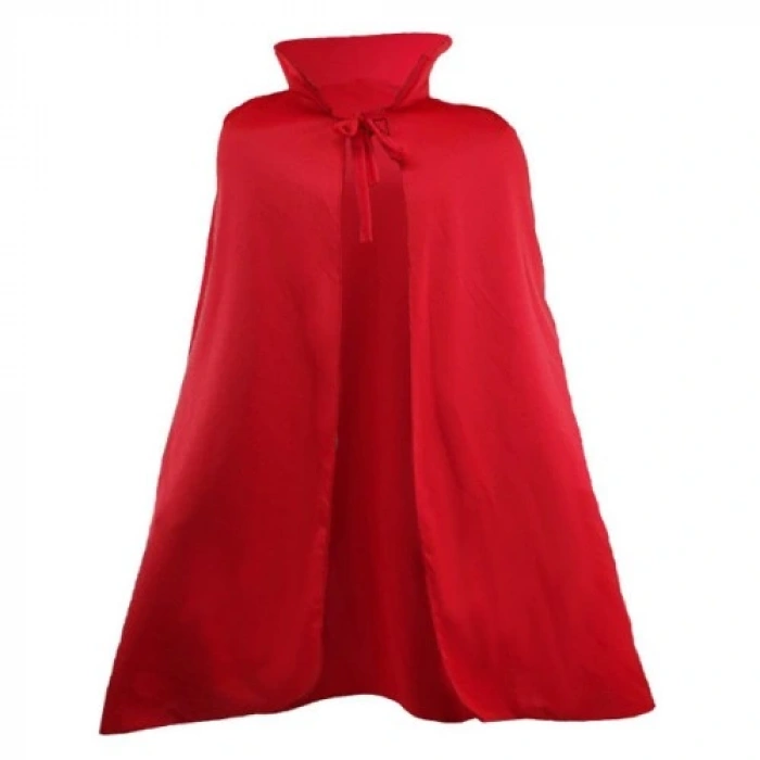 HERŞEYTREND Kırmızı Renk Yakalı Pelerin 120 cm