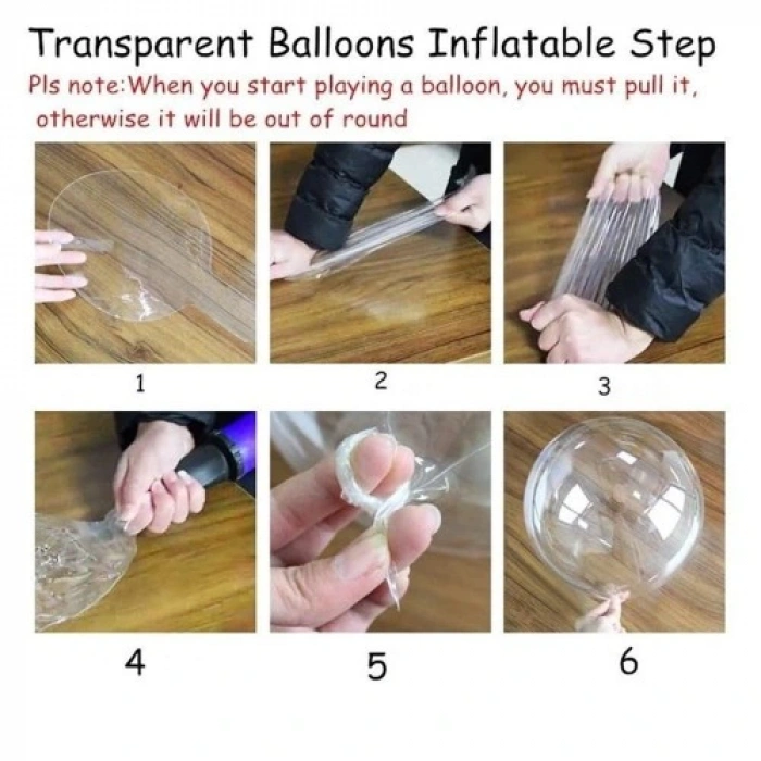 HERŞEYTREND Kırmızı Simli Yuvarlak Şeffaf Balon 24 İnç