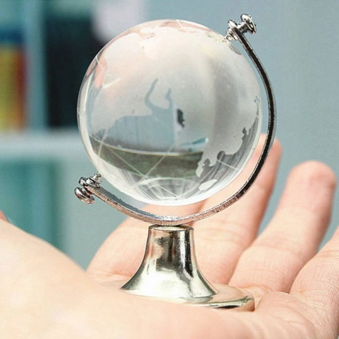 HERŞEYTREND Kristal Büyük Boy Cam Dünya Küresi
