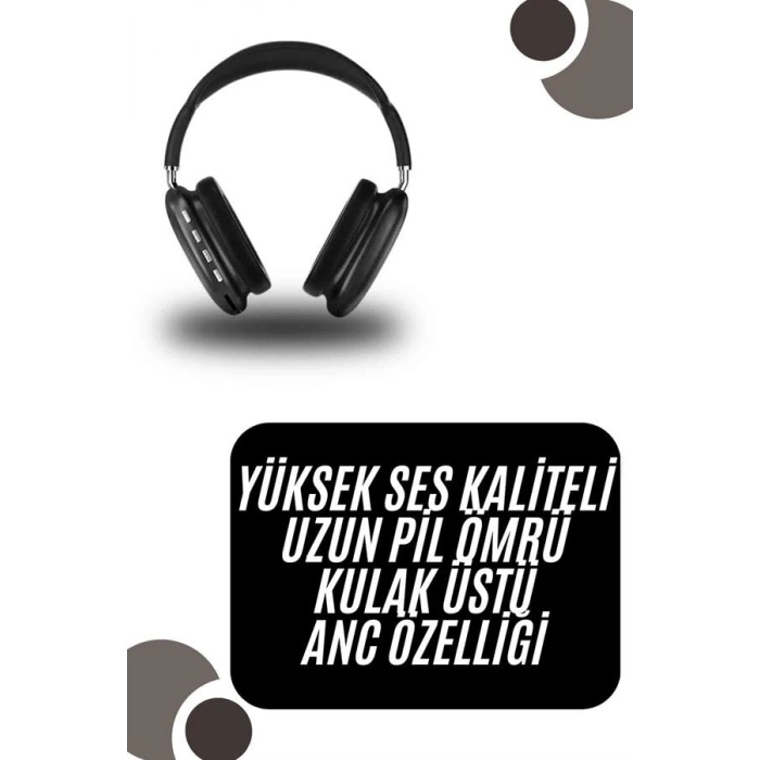 Kulak Üstü Kablosuz Bluetooth Kulaklık Yumuşak Süngerli SD Kart Girişli