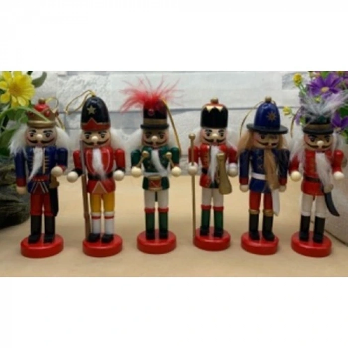 HERŞEYTREND Kurşun Asker Ahşap Dekoratif Set 6lı, 13 cm