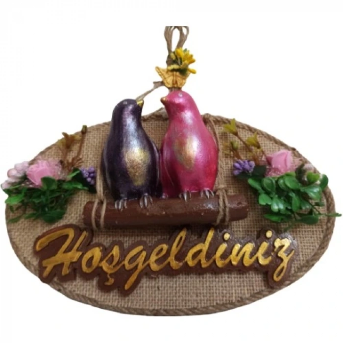 HERŞEYTREND Kuş Tasarımlı Hoşgeldiniz Kapı Süsü