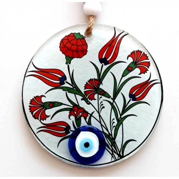 HERŞEYTREND Lale Çiçeği Desenli Füzyon Cam Duvar Dekoru