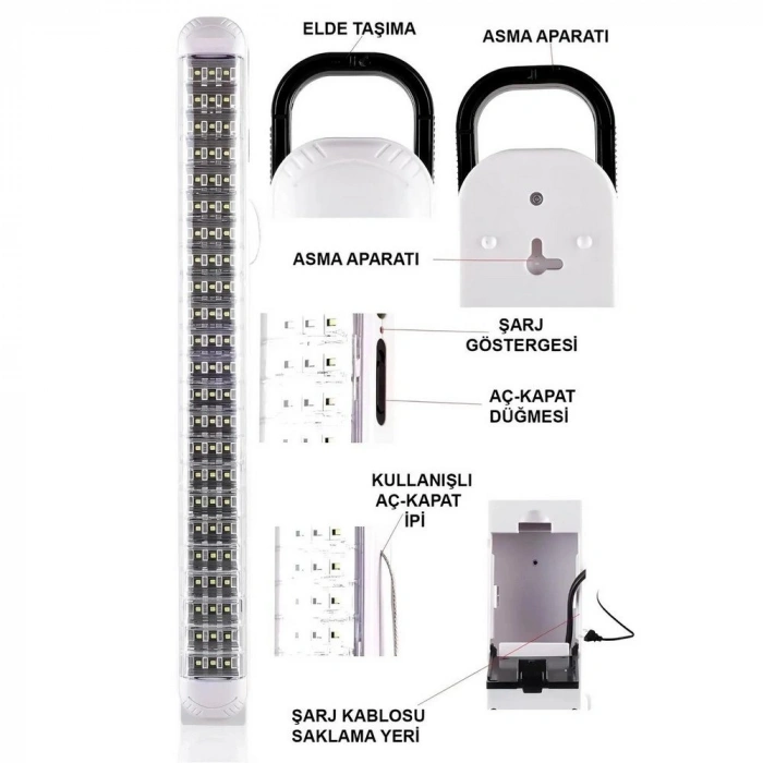 Ledpoint Lp-6069 Akülü 69 Led Şarjlı Işıldak