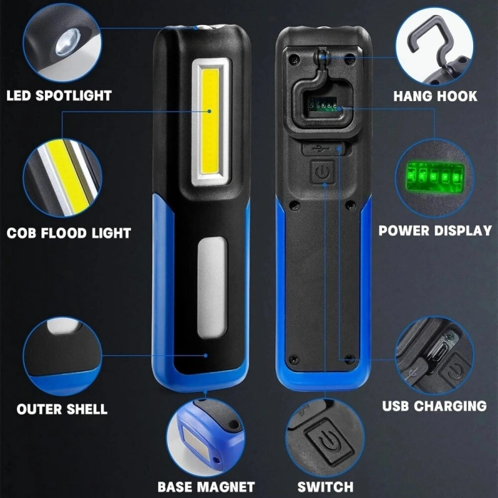 Lightingx Lx-028 Cob Led Mıknatıslı Çalışma Lambası Tamirci Feneri