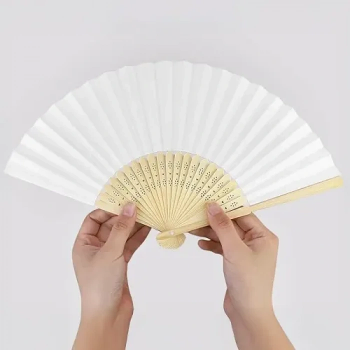 Litae Trend Ahşap Beyaz Kağıt Yelpaze