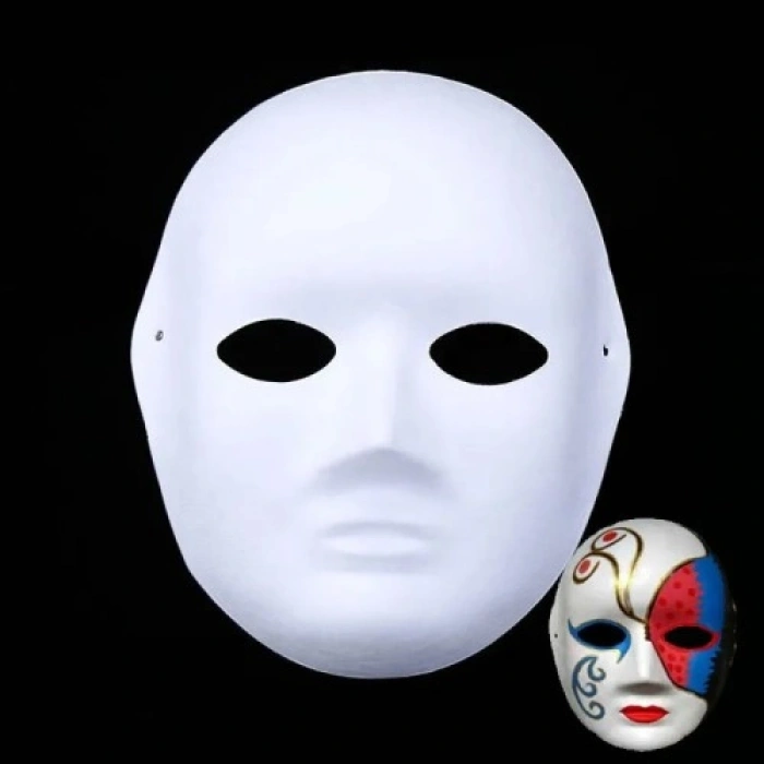 HERŞEYTREND Boyanabilir Surat Model Maske – Lastikli | Kendin Tasarla