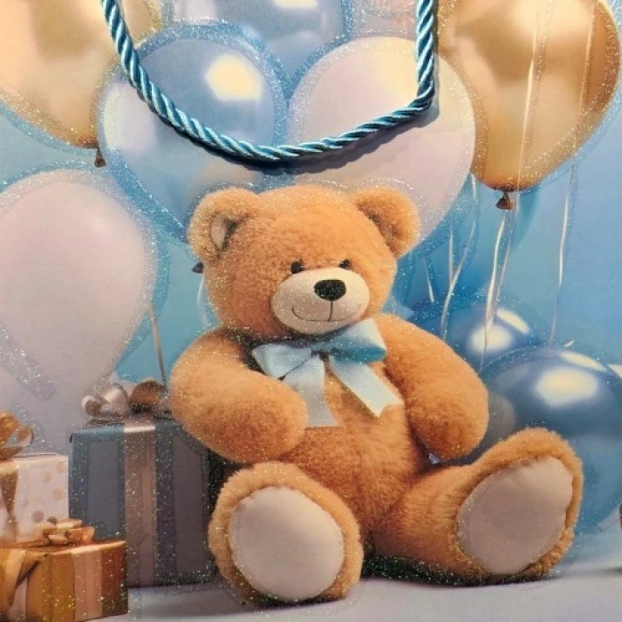 Litae Trend  Büyük Boy Ayıcıklı Karton Hediye Çantası