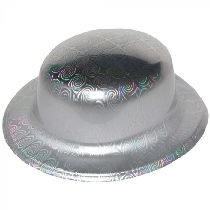 HERŞEYTREND Gümüş Renk Hologramlı Plastik Yuvarlak Melon