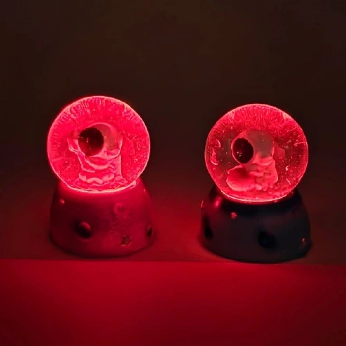 Litae Trend  Işıklı Mini Sevimli Astronot Kar Küresi