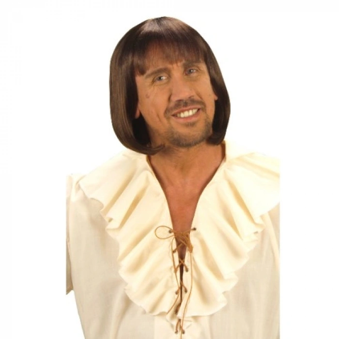 Litae Trend Kahve Renk Erkekler İçin Kısa Ortaçağ Peruğu