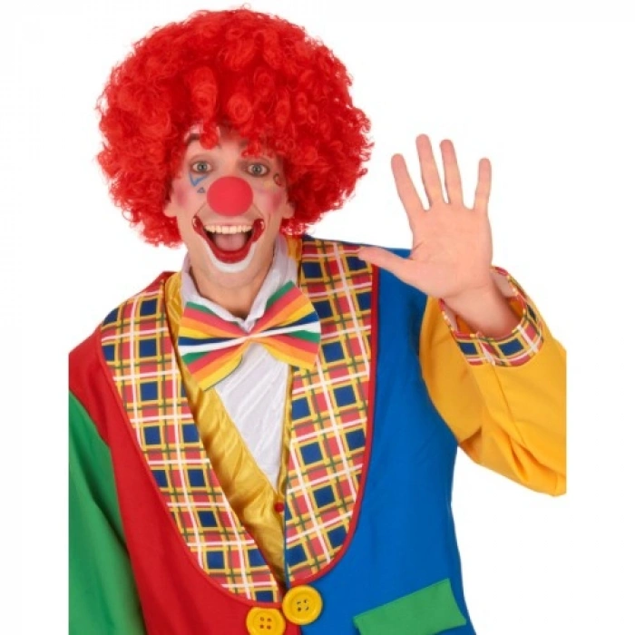 Litae Trend Kırmızı Renk Kıvırcık Afro Bonus Peruk