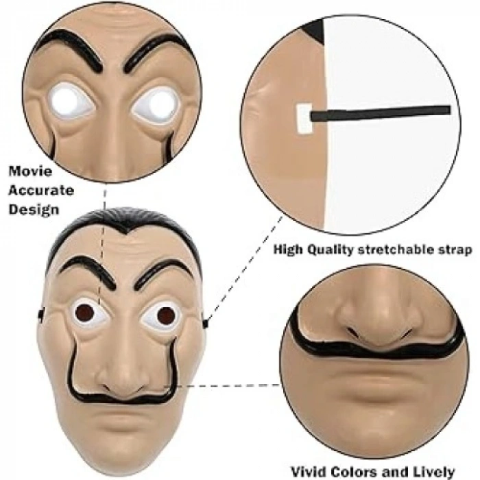 HERŞEYTREND La Casa De Papel Salvador Dali Maskesi Orjinal İthal Ürün