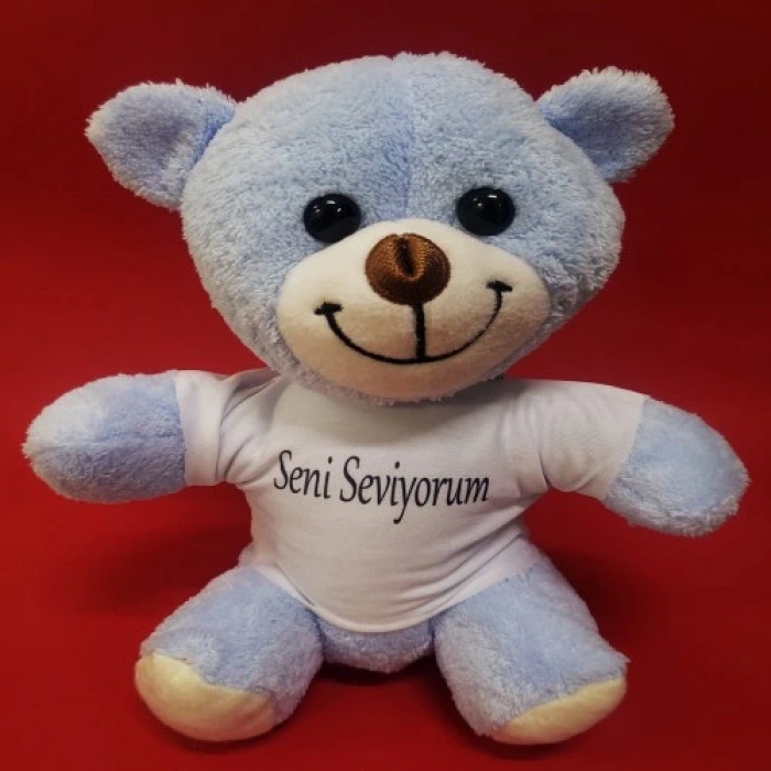 Litae Trend Mavi Seni Seviyorum Tişörtlü Ayı