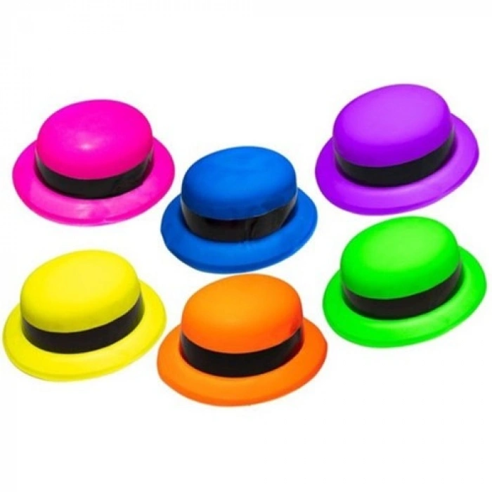Litae Trend Neon Partisi Pembe Renk Melon Plastik Parti Şapkası