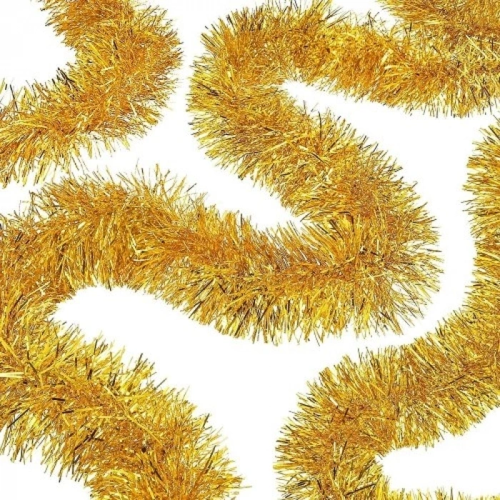 HERŞEYTREND Parti İçin Mega Kalın Sim Süs 2 Metre Uzunluk 10 cm Genişlik Altın İthal