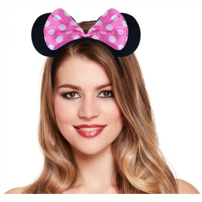 Litae Trend Pembe Fiyonklu Minnie Mouse Tacı Mini Kulak