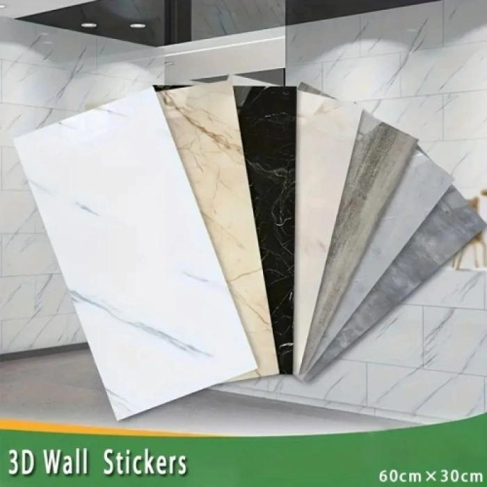 Litae Trend Siyah Mermer Desenli Alüminyum Duvar Sticker