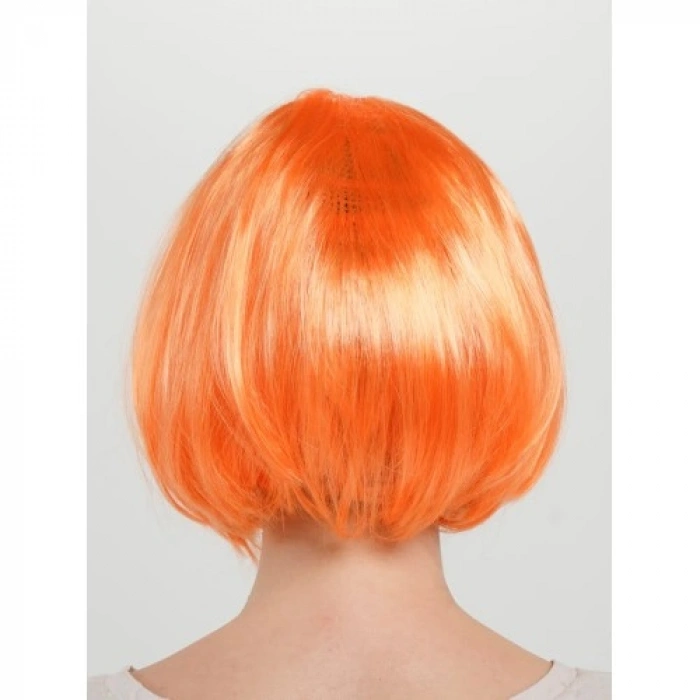 HERŞEYTREND Turuncu Renk Parti Peruğu Küt Saç
