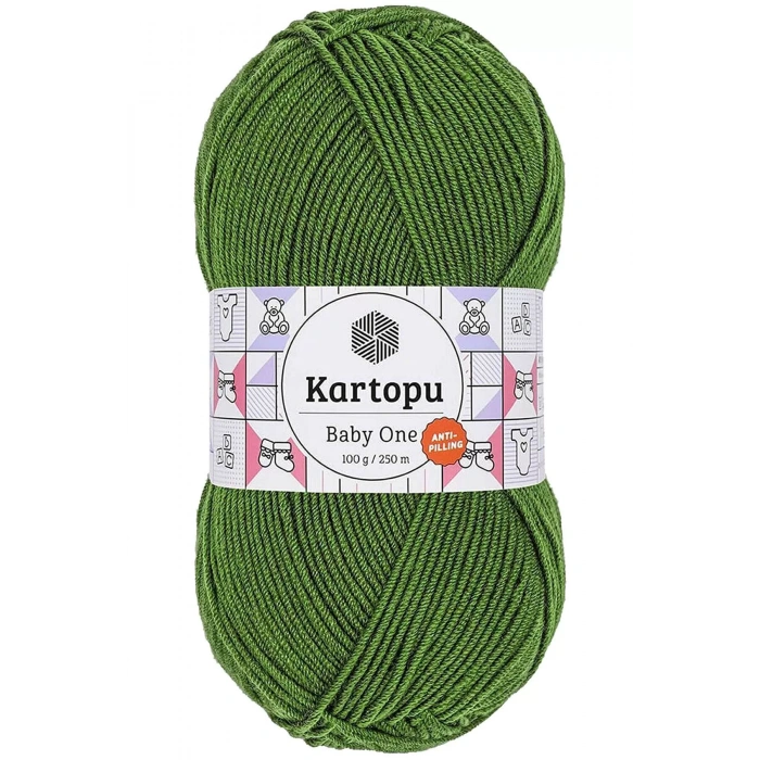 LitaeTrend 1 Adet Baby One Tüylenmeyen El Örgü İpi Yünü Yeşil K1391
