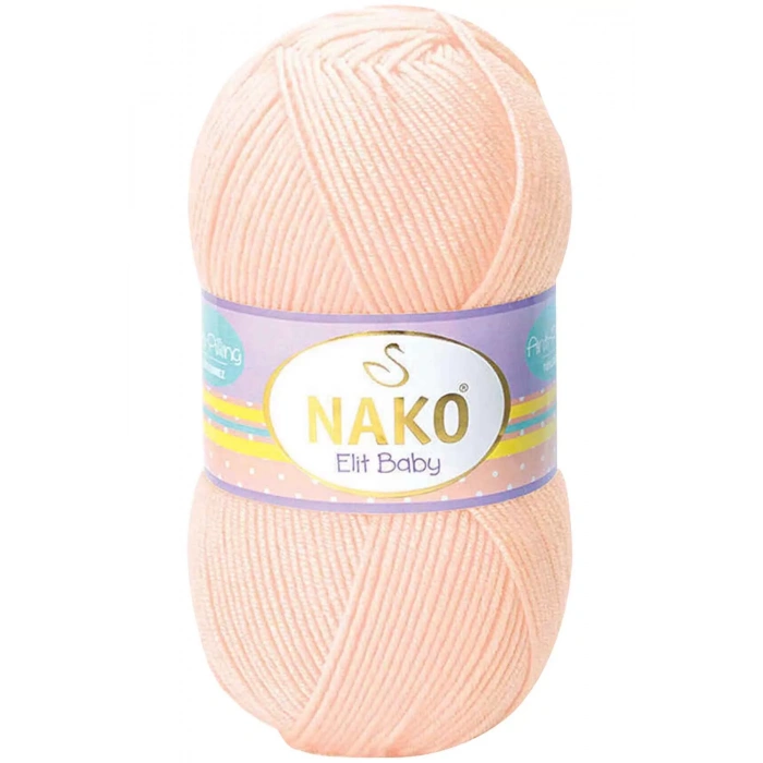 LitaeTrend 1 Adet Elite Baby El Örgü İpi Tüylenmeyen Bebek Yünü Soft Şeftali 3701