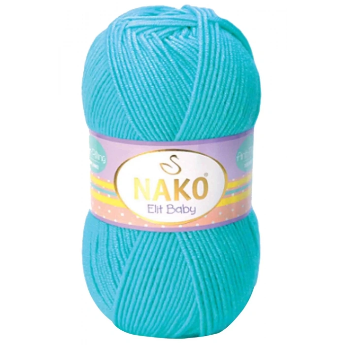 LitaeTrend 1 Adet Elite Baby El Örgü İpi Tüylenmeyen Bebek Yünü Turkuaz 3323