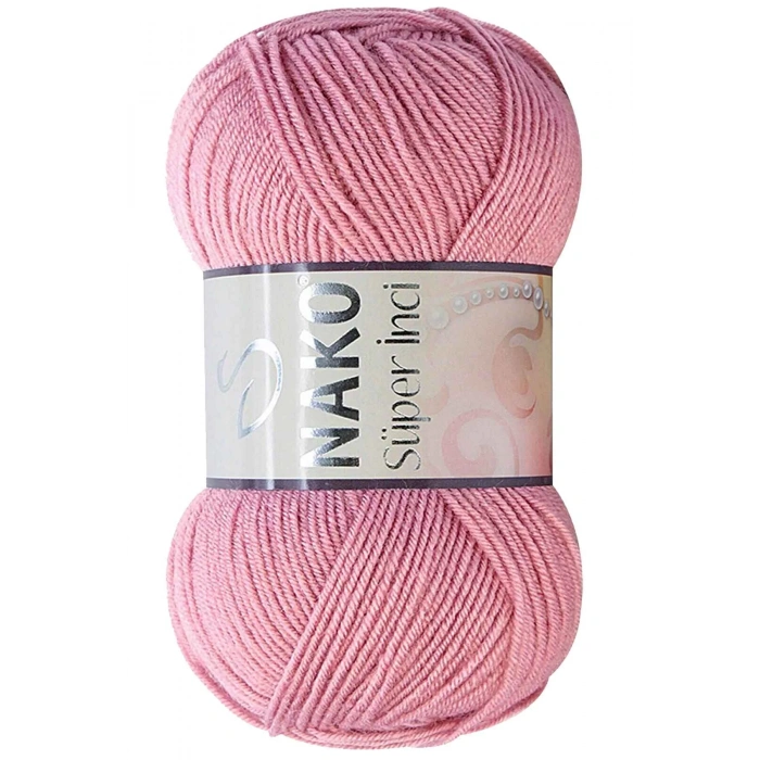 LitaeTrend 1 Adet Süper İnci El Örgü İpi 100 gr Gül Kurusu 275