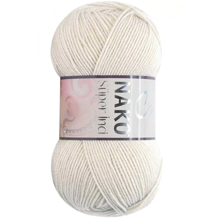 LitaeTrend 1 Adet Süper İnci El Örgü İpi 100 gr Koyu Krem 6383