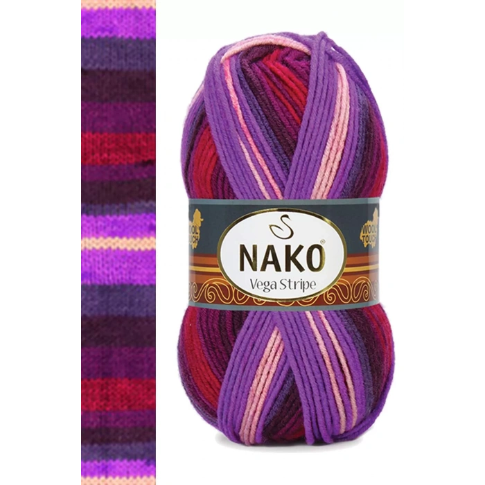 LitaeTrend 1 Adet Vega Stripe Premium Akrilik El Örgü İpi Yünü No: 82412