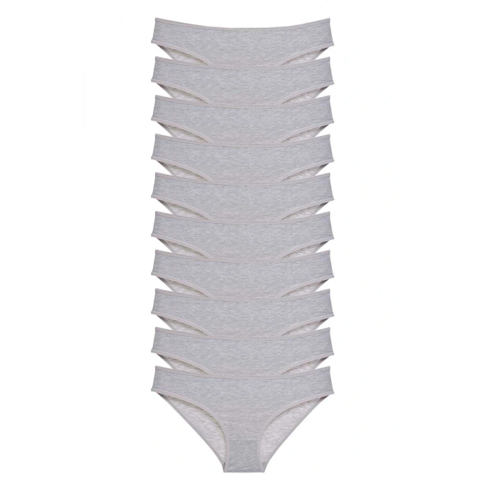 LitaeTrend 10 adet Süper Eko Set Likralı Kadın Slip Külot Gri