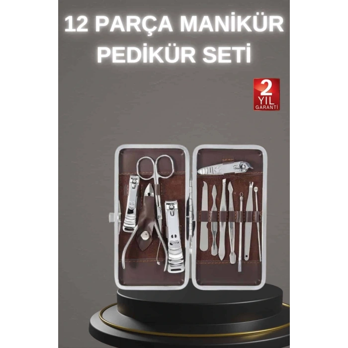 LitaeTrend 12 Parça Paslanmaz Çelik Kompakt ve Taşınabilir Manikür Makası Tırnak Makası