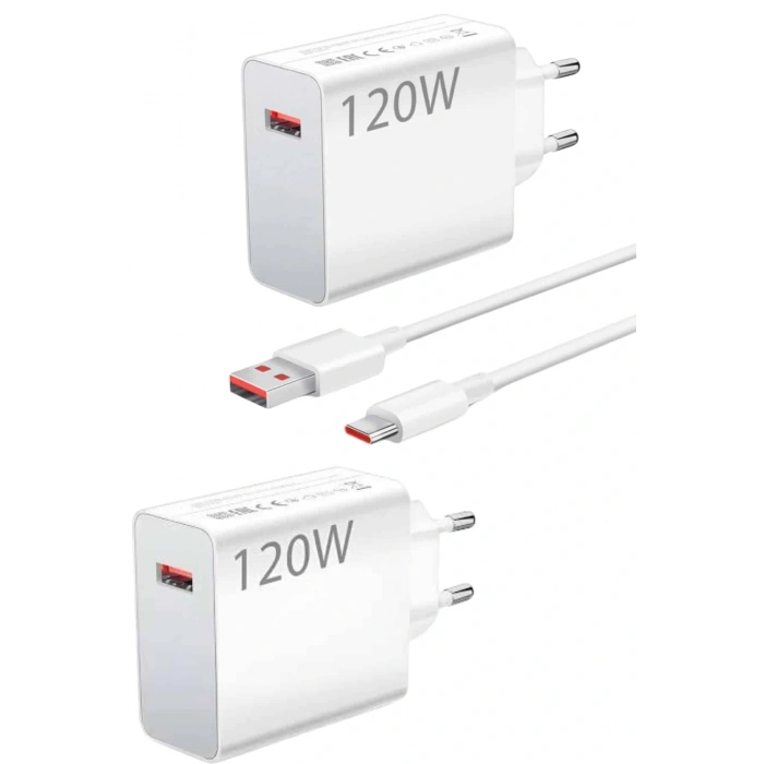 LitaeTrend 120 Watt Turbo Hızlı Şarj Aleti Seti Hızlı Şarj Adaptörü Beyaz