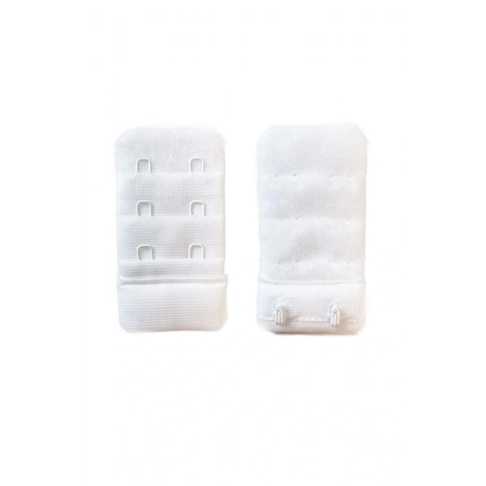 LitaeTrend 2 Adet Agraf Sütyen Uzatma Kopçası 3 Sıra / 2 Kanca  Beyaz