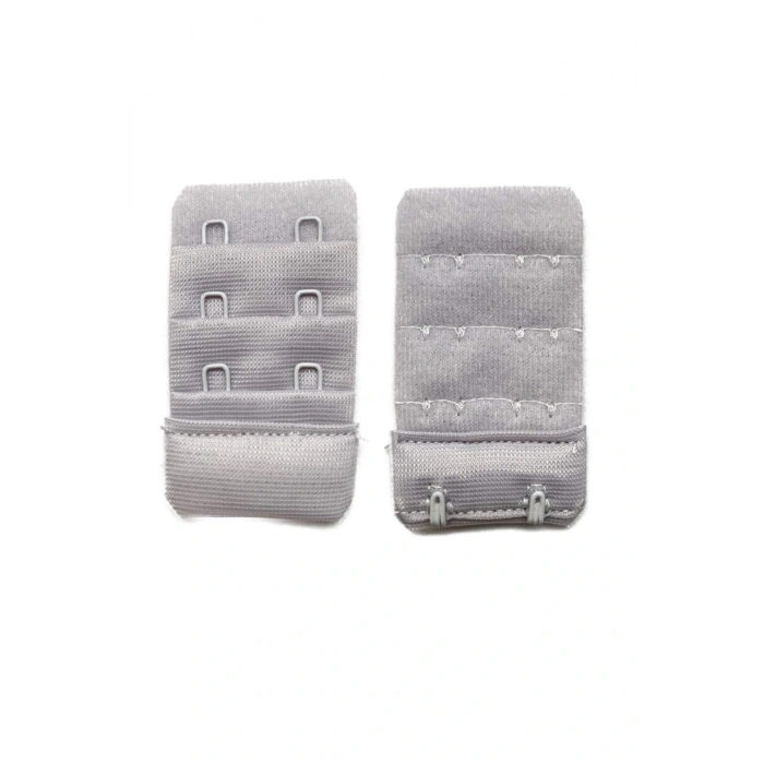 LitaeTrend 2 Adet Agraf Sütyen Uzatma Kopçası 3 Sıra / 2 Kanca Gri