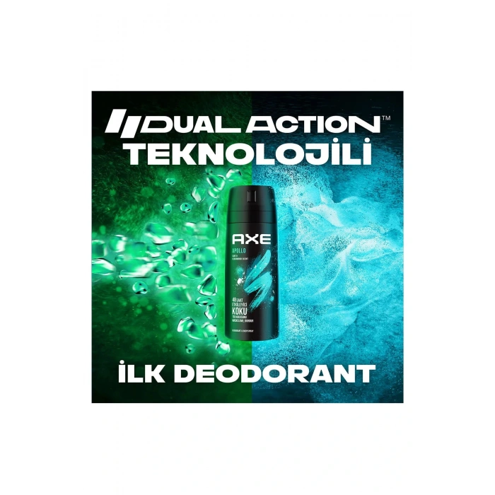 LitaeTrend 2 Adet Axe Erkek Sprey Deodorant Apollo 48 Saat Etkileyici Koku Vücut Spreyi 150 ml