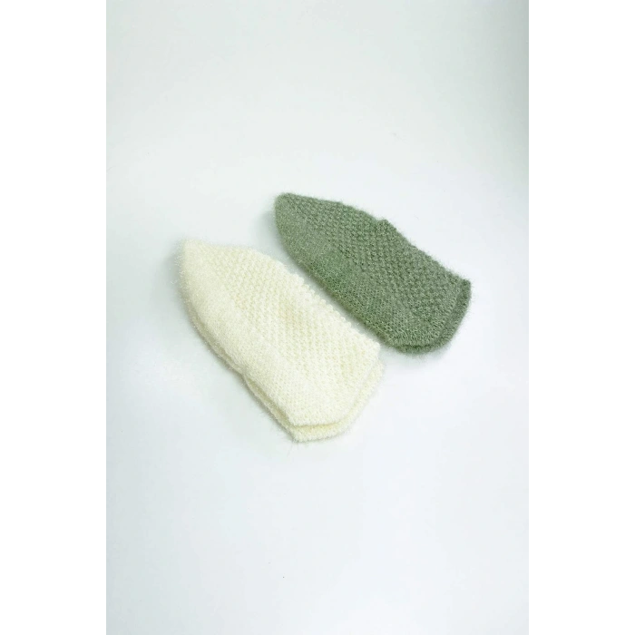 LitaeTrend 2 Çift El Örgüsü Kışlık Şık Kadın Yün Patik Set 6