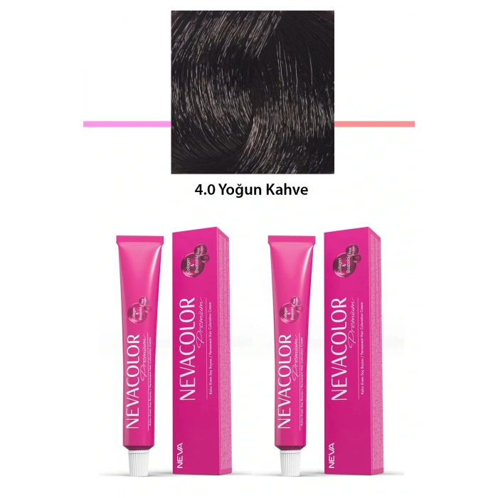 LitaeTrend 2 li Set Premium 4.0 Yoğun Kahve - Kalıcı Krem Saç Boyası 2 X 50 g Tüp