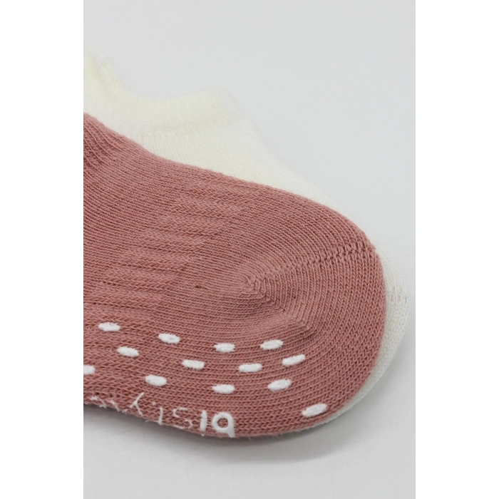 LitaeTrend 2li Sneakers Kaymaz Colours Penye Çorap Bs20104 Ekru Pudra