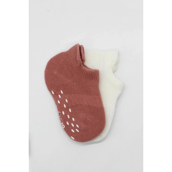 LitaeTrend 2li Sneakers Kaymaz Colours Penye Çorap Bs20104 Ekru Pudra